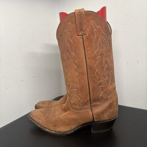 Dan Post Marlboro Brown Leather Boots Men's Size 10D Western Cowboy Vintage